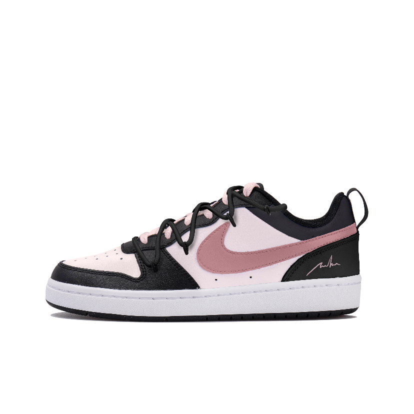 【Custom】Nike Court Borough OKHR Swift black and pink with English graffiti