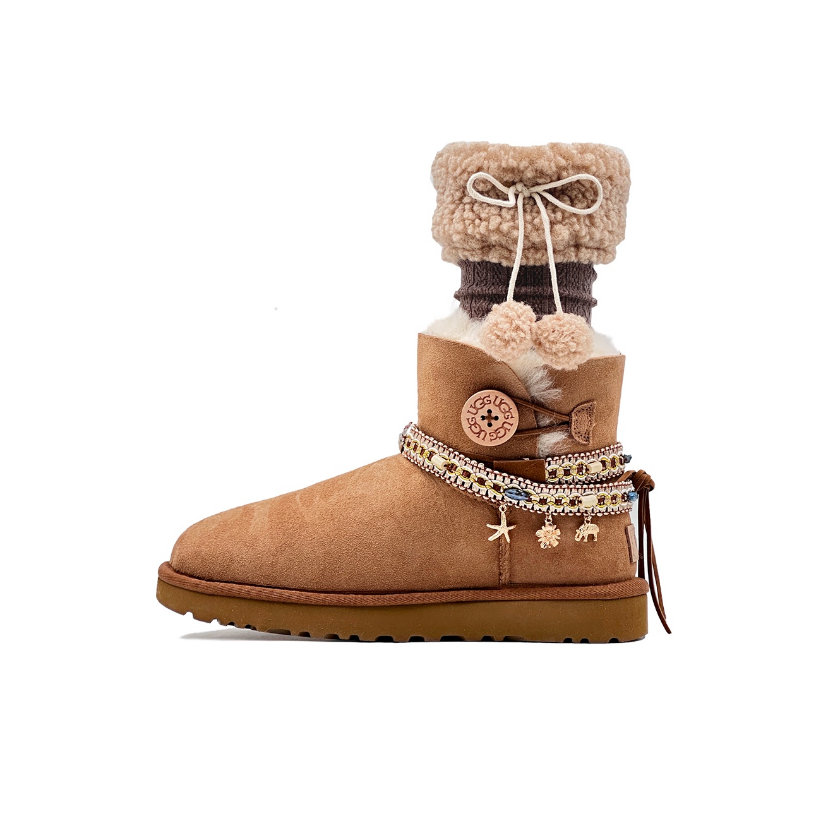 【Custom】UGG Mini Baliey Bow II Christmas Maillard Style