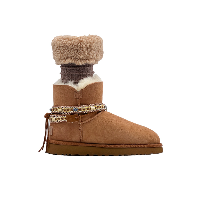 【Custom】UGG Mini Baliey Bow II Christmas Maillard Style