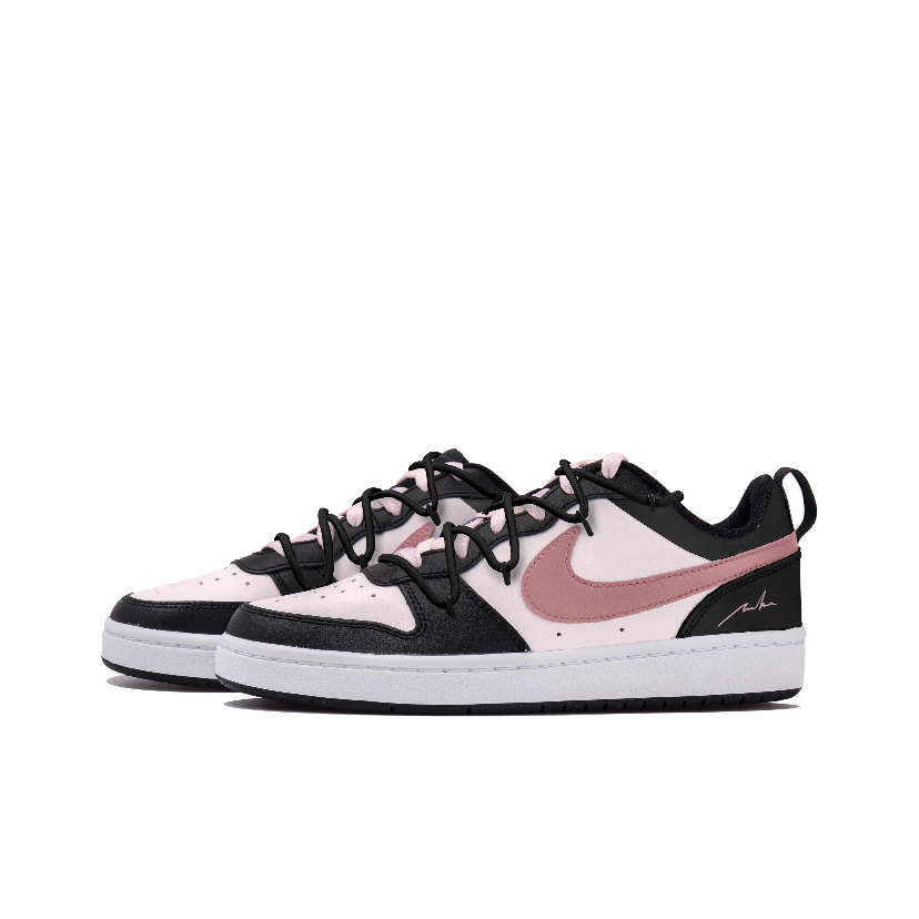 【Custom】Nike Court Borough OKHR Swift black and pink with English graffiti