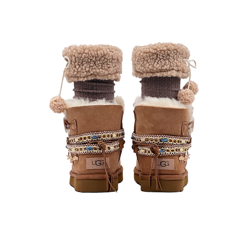 【Custom】UGG Mini Baliey Bow II Christmas Maillard Style